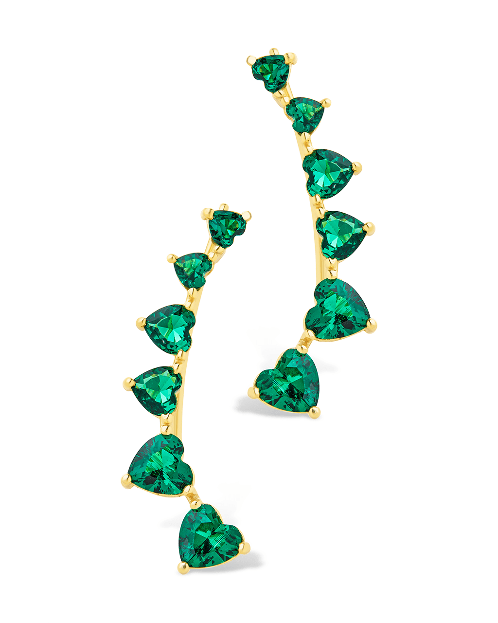 Jillian CZ Heart Crawler Studs