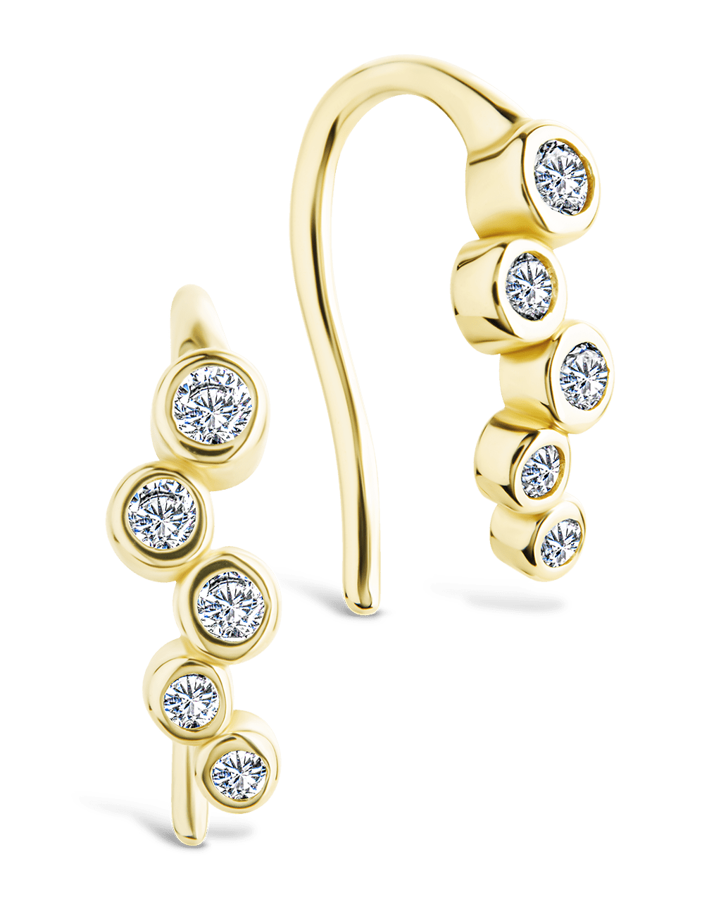Talia CZ Bezel Crawler Earrings