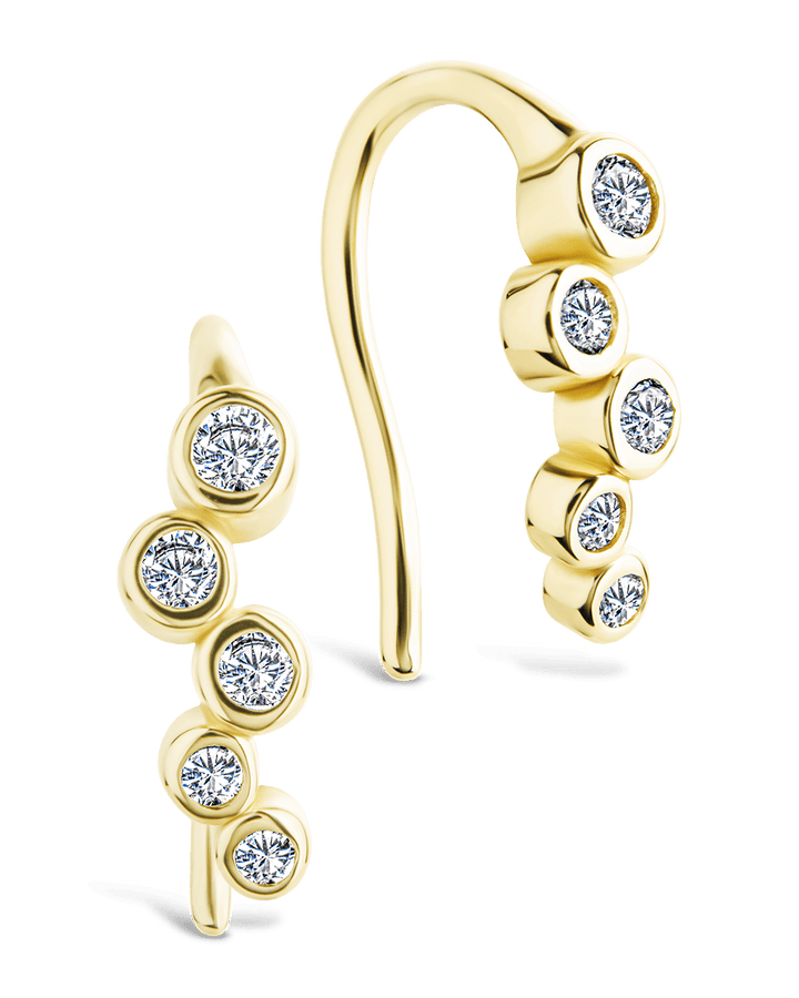 Talia CZ Bezel Crawler Earrings