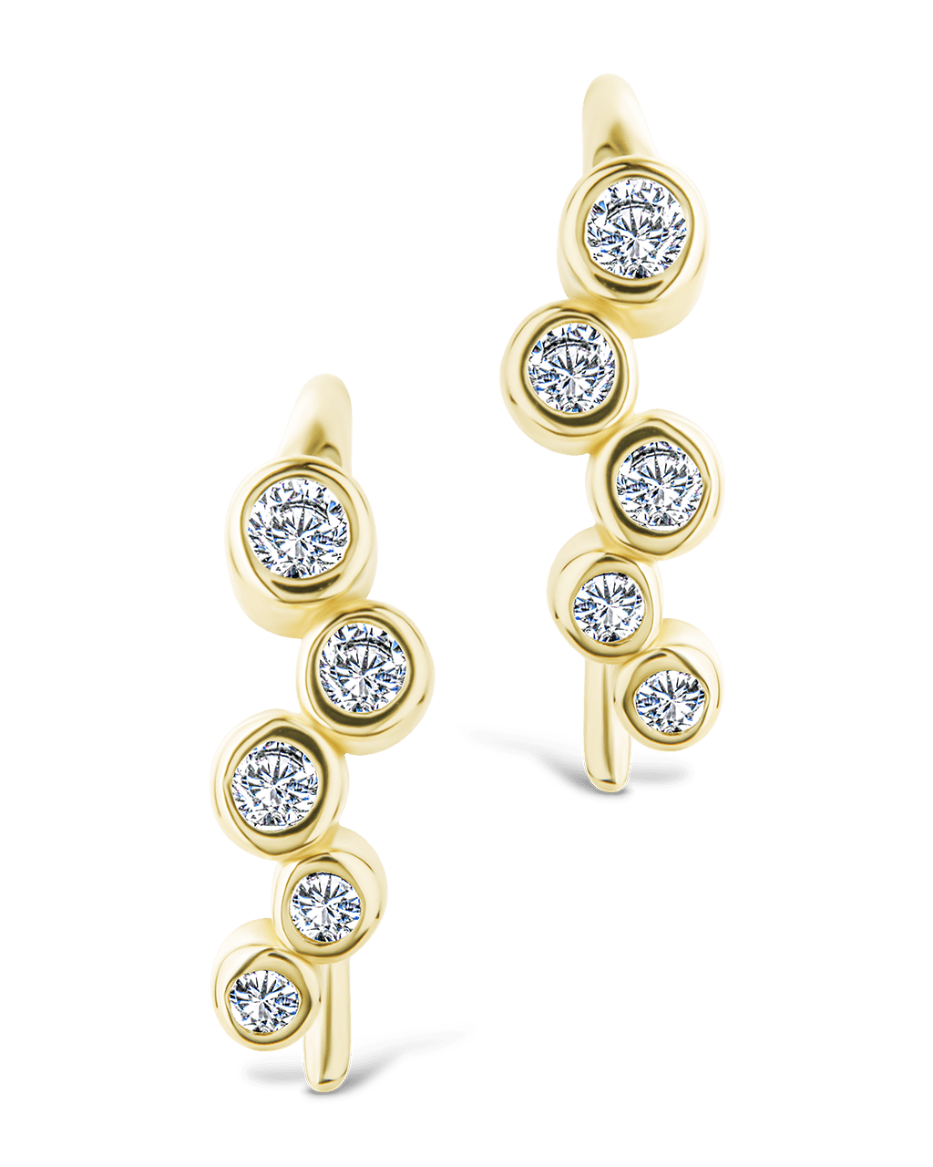 Talia CZ Bezel Crawler Earrings