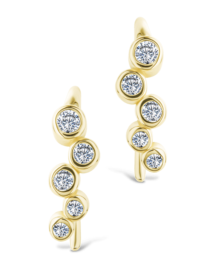 Talia CZ Bezel Crawler Earrings