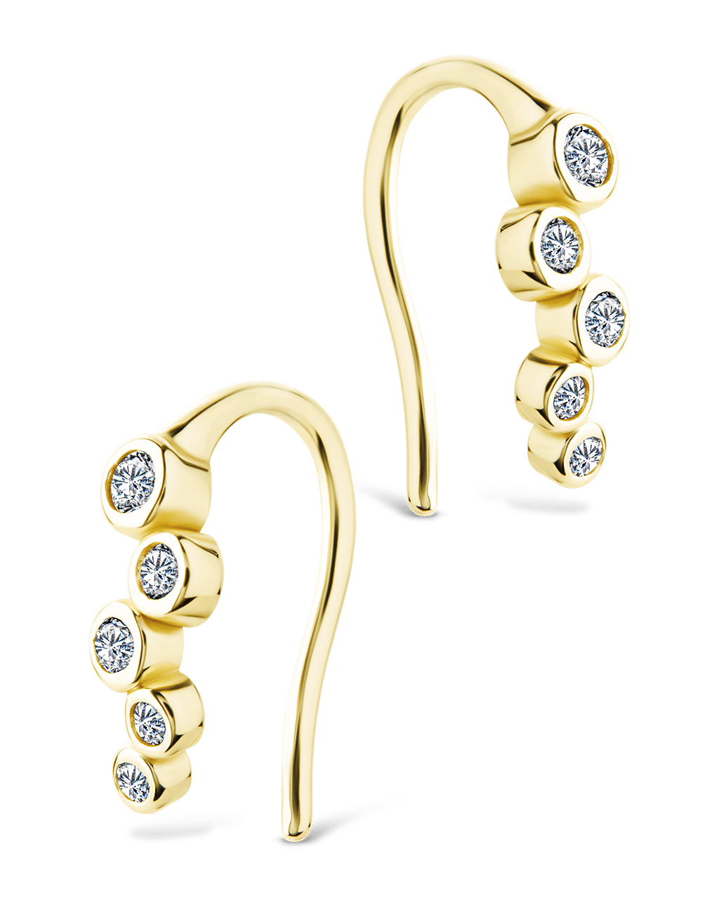 Talia CZ Bezel Crawler Earrings