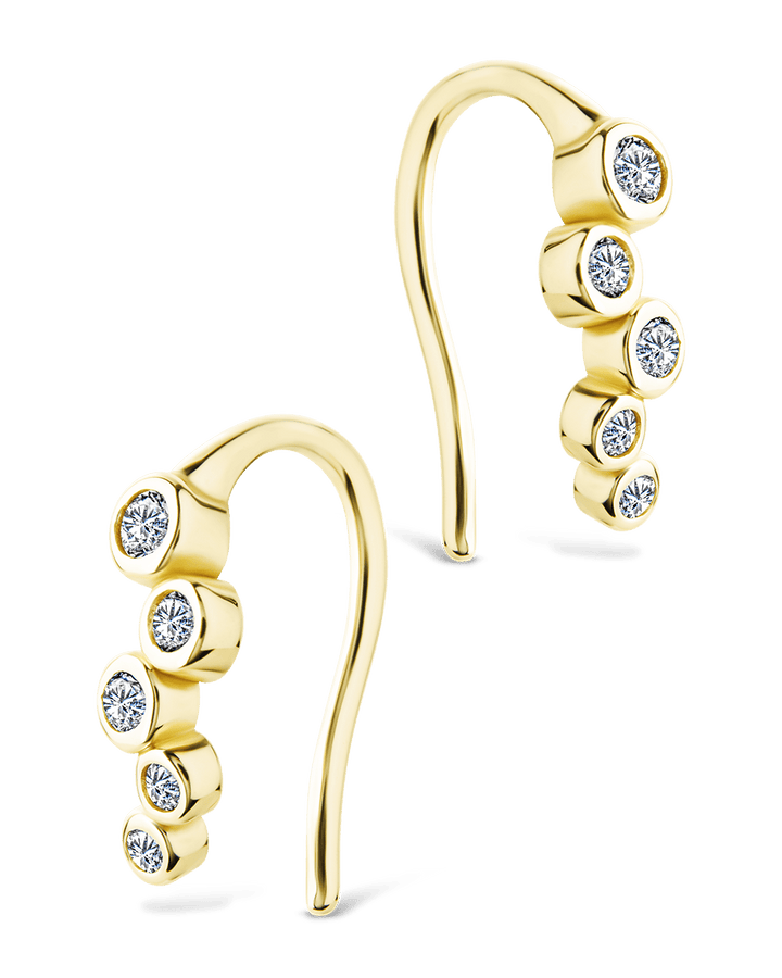 Talia CZ Bezel Crawler Earrings