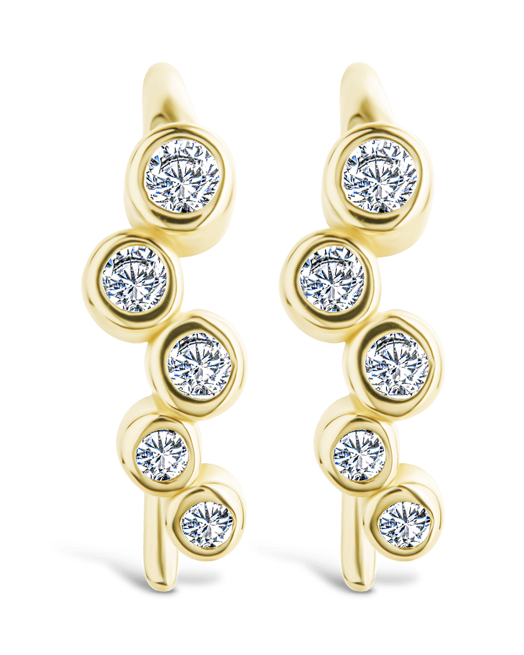 Talia CZ Bezel Crawler Earrings