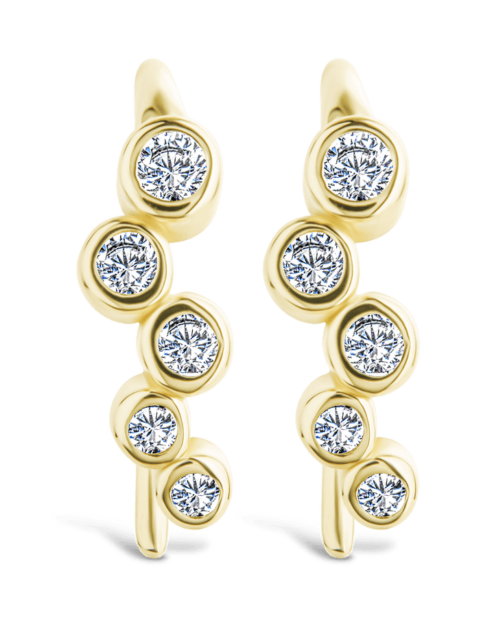 Talia CZ Bezel Crawler Earrings