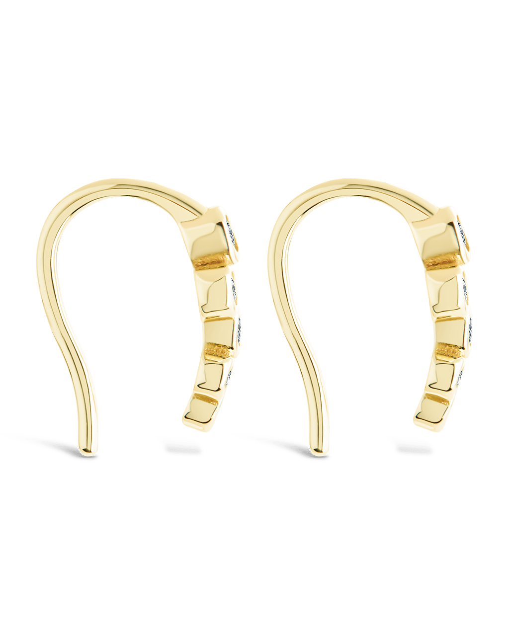 Talia CZ Bezel Crawler Earrings