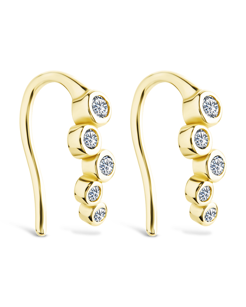 Talia CZ Bezel Crawler Earrings