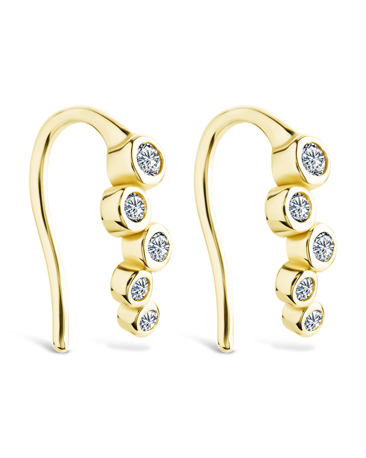 Talia CZ Bezel Crawler Earrings