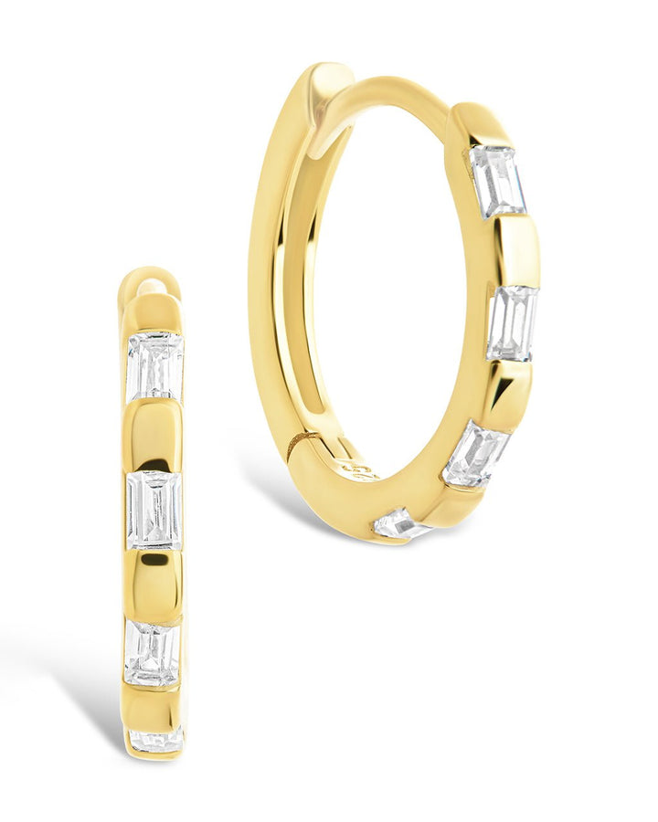 Henley CZ Baguette Micro Hoop Earrings