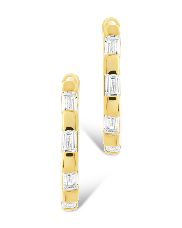 Henley CZ Baguette Micro Hoop Earrings