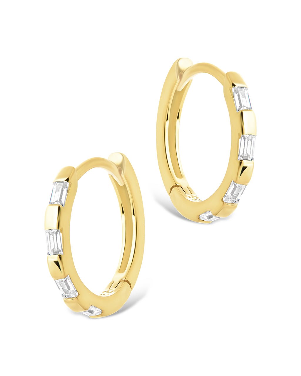 Henley CZ Baguette Micro Hoop Earrings