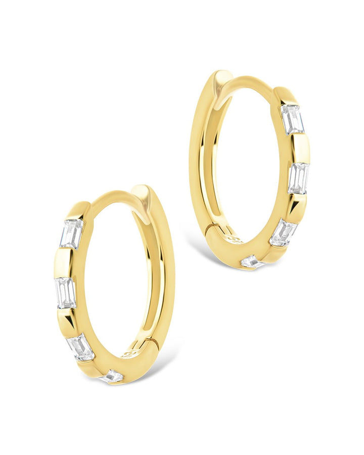 Henley CZ Baguette Micro Hoop Earrings