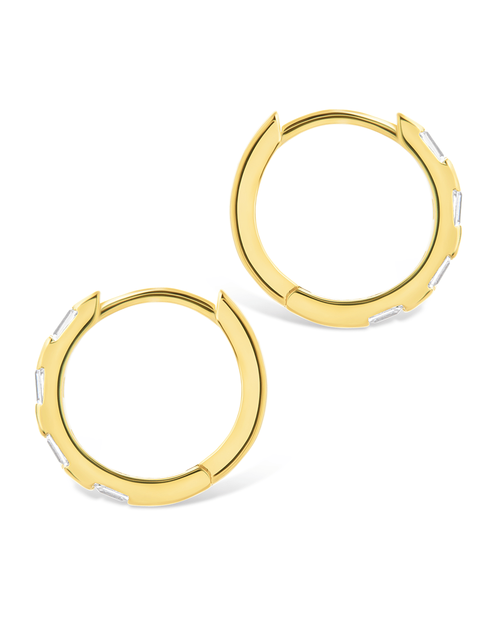 Henley CZ Baguette Micro Hoop Earrings