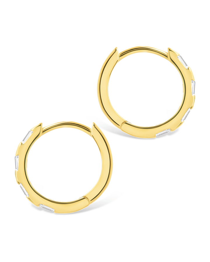 Henley CZ Baguette Micro Hoop Earrings
