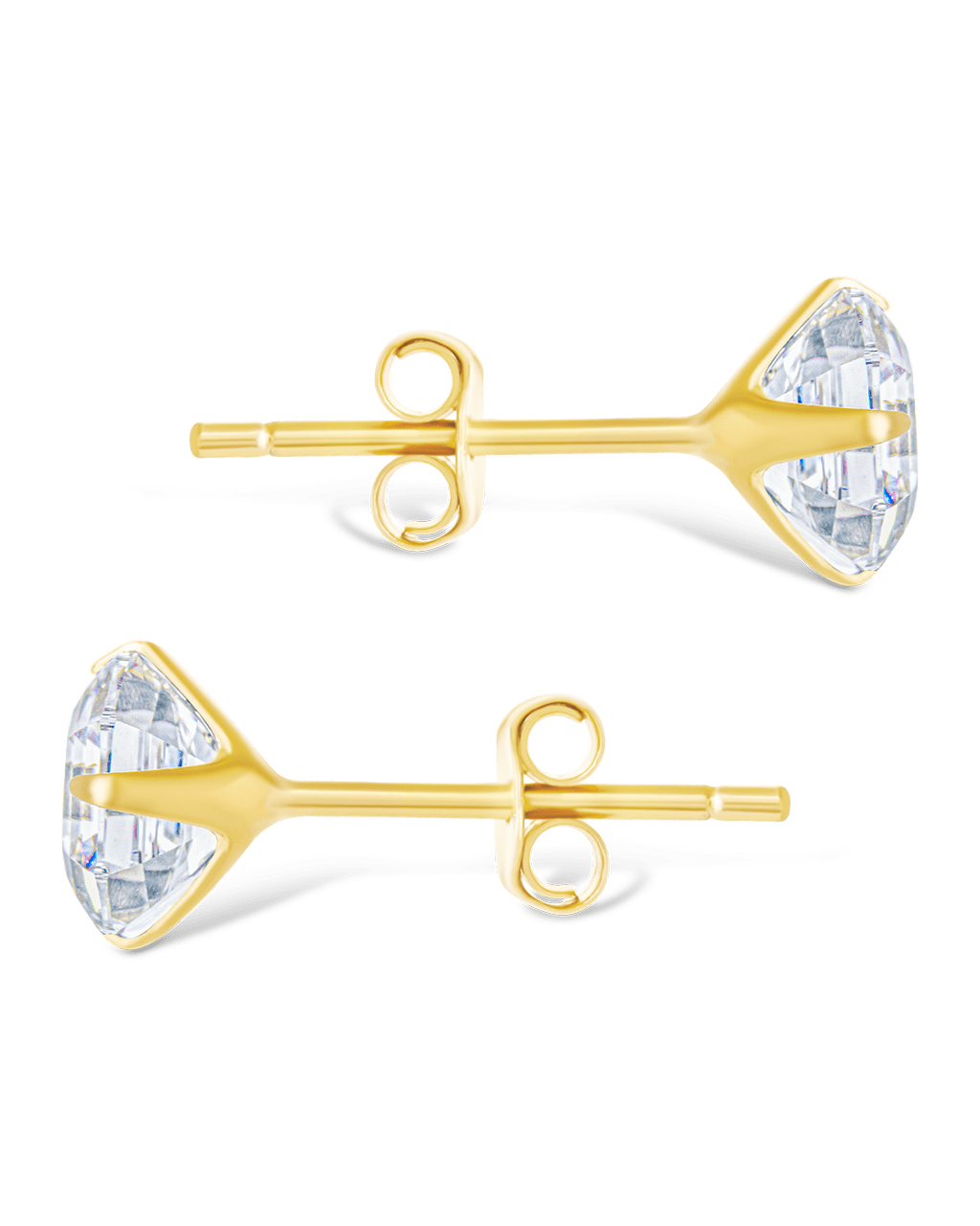 Asscher Cut Prong Set Stud Earrings