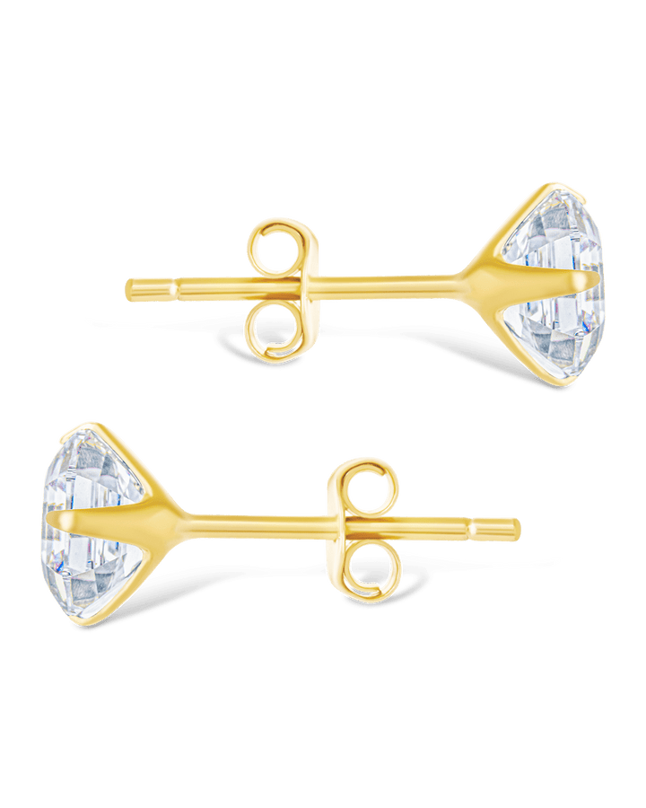 Asscher Cut Prong Set Stud Earrings