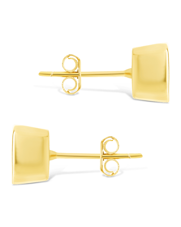 Cushion Cut Bezel Set Stud Earrings