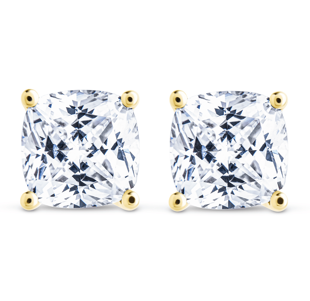 Cushion Cut Prong Set Stud Earrings