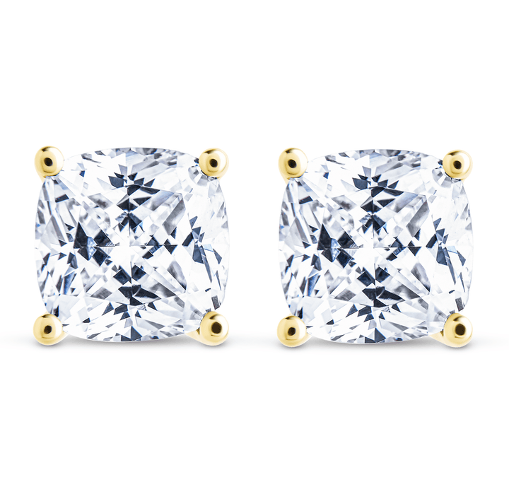 Cushion Cut Prong Set Stud Earrings