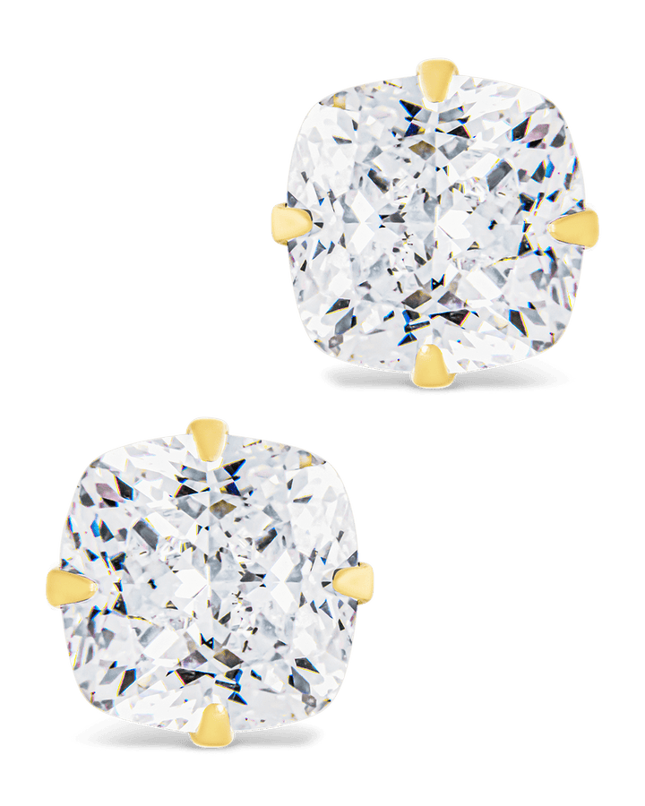 Cushion Cut Prong Set Stud Earrings