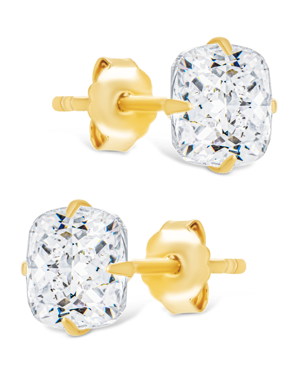 Cushion Cut Prong Set Stud Earrings