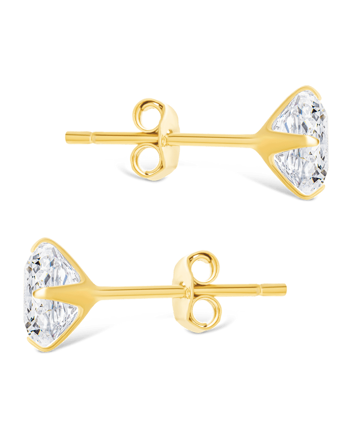Cushion Cut Prong Set Stud Earrings