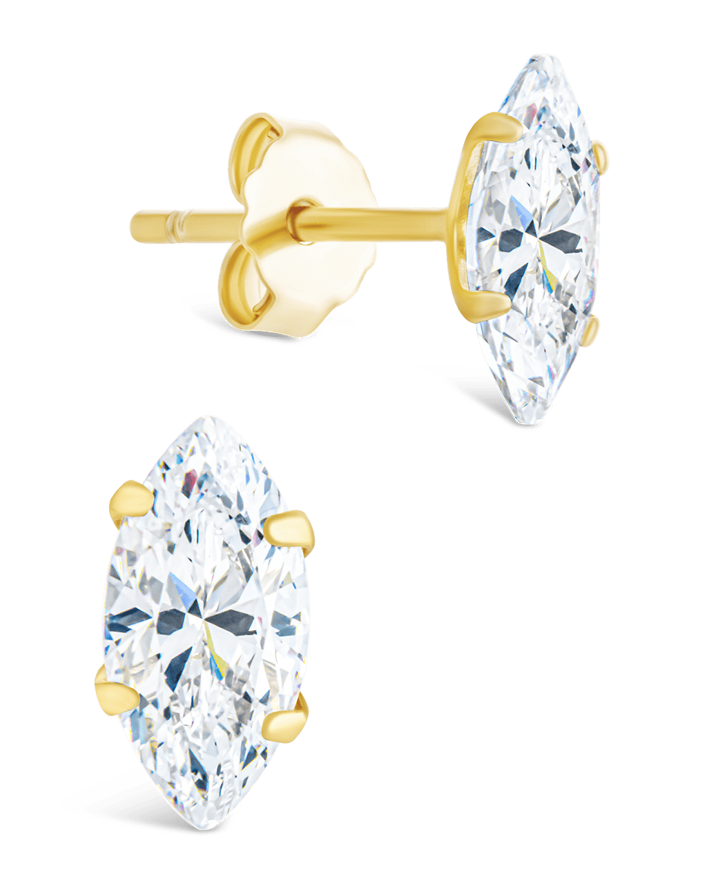 Marquise Cut Prong Set Stud Earrings
