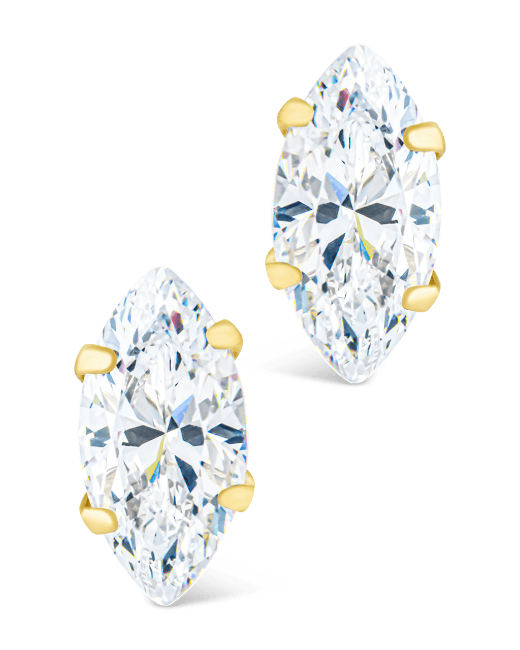 Marquise Cut Prong Set Stud Earrings
