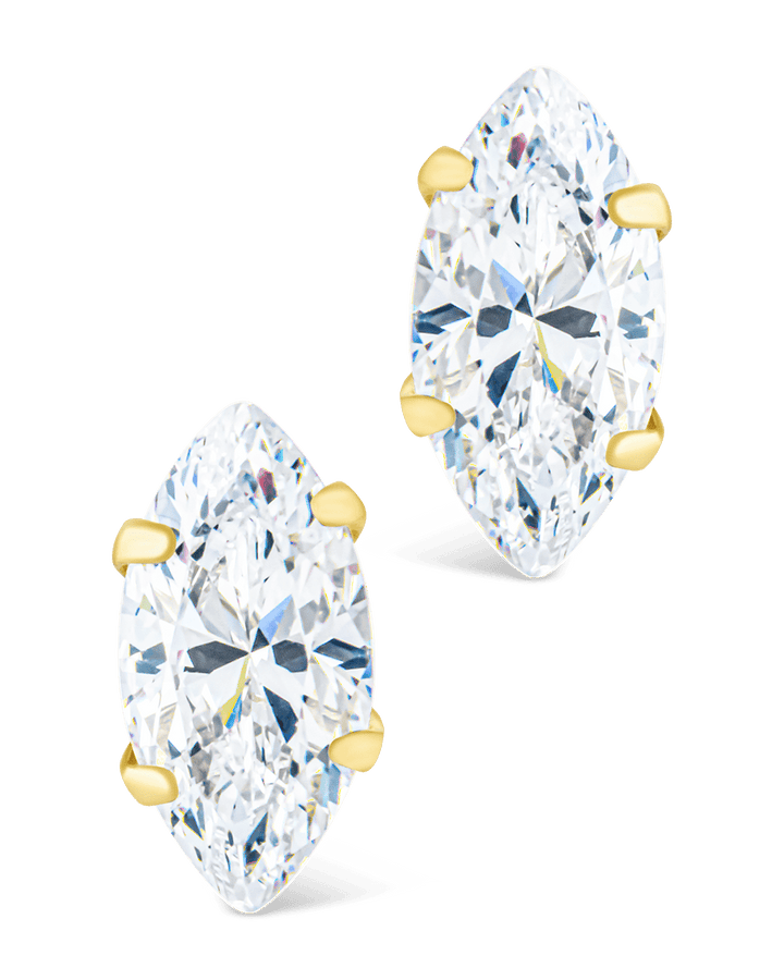 Marquise Cut Prong Set Stud Earrings