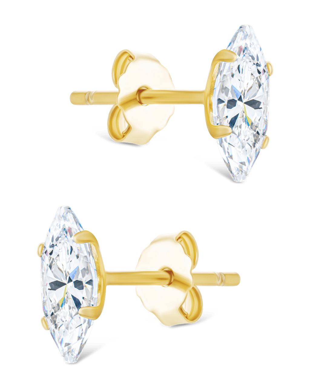 Marquise Cut Prong Set Stud Earrings