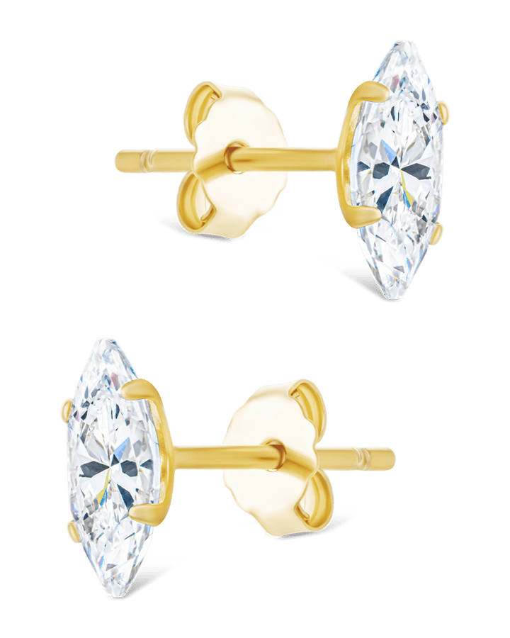 Marquise Cut Prong Set Stud Earrings