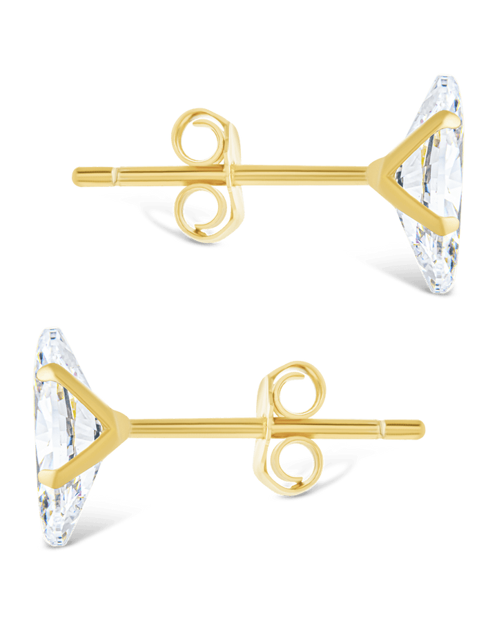 Marquise Cut Prong Set Stud Earrings