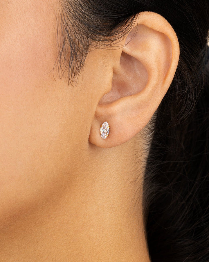 Marquise Cut Prong Set Stud Earrings