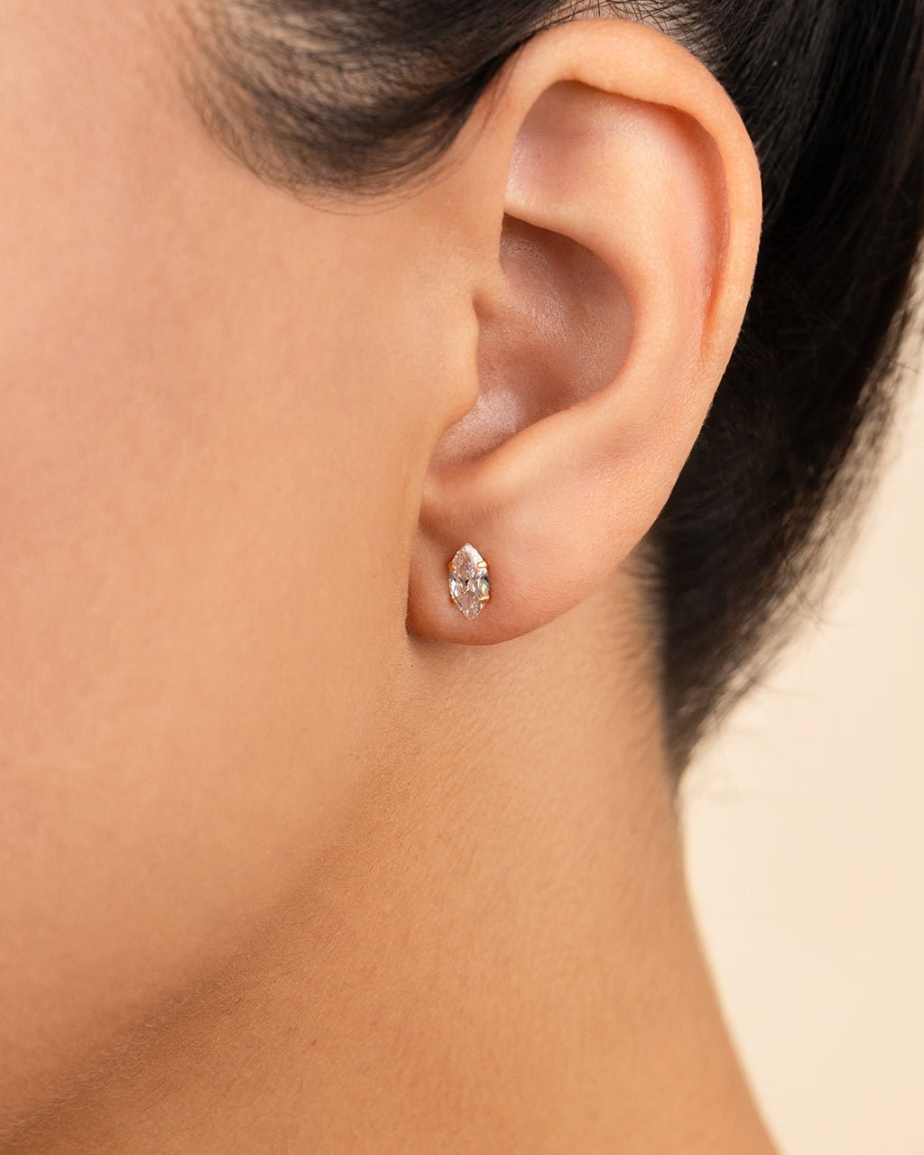 Marquise Cut Prong Set Stud Earrings
