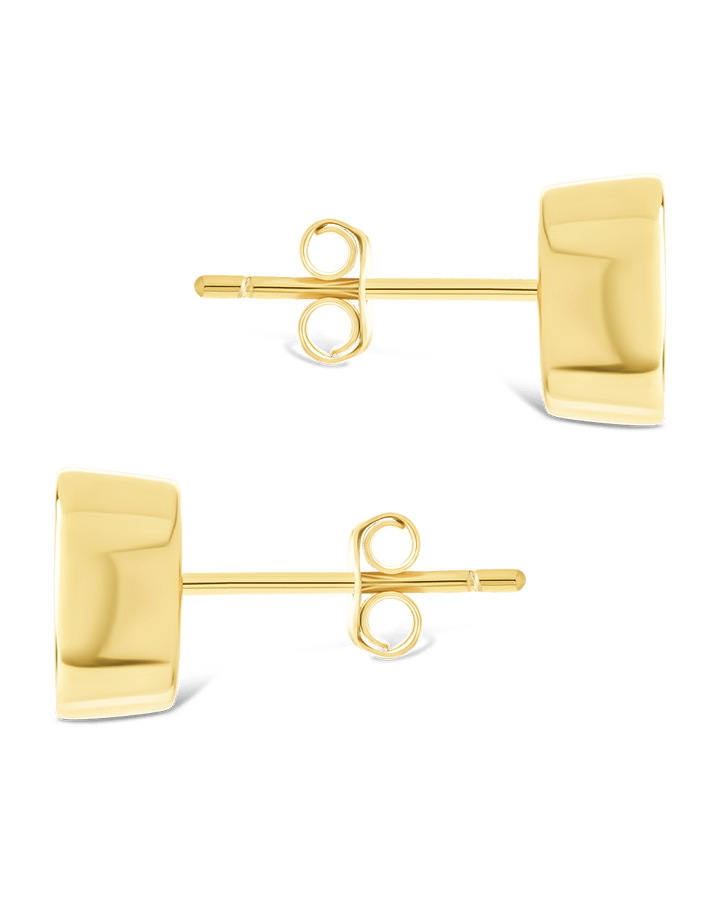 Oval Cut Bezel Set Stud Earrings