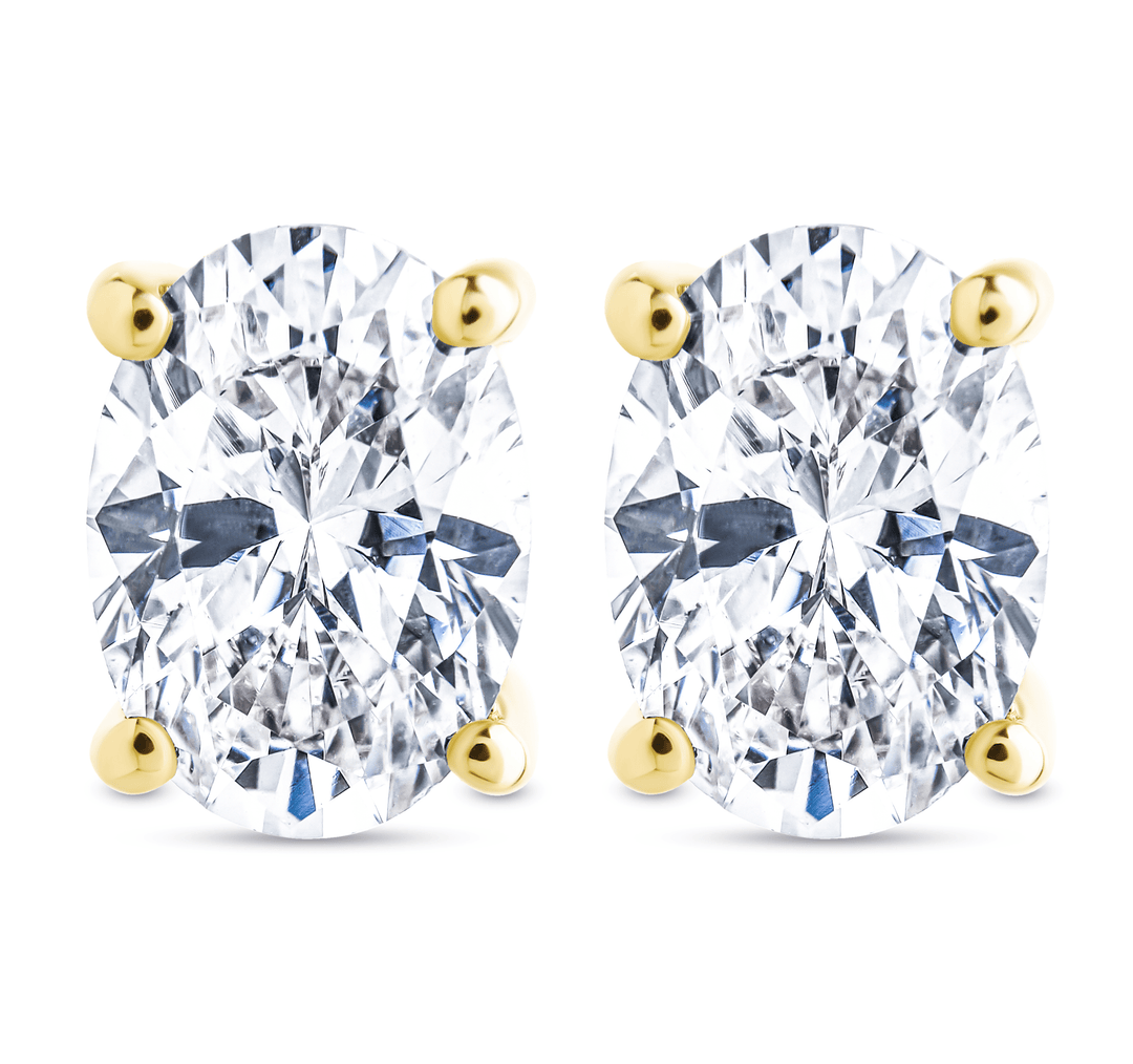 Oval Cut Prong Set Stud Earrings