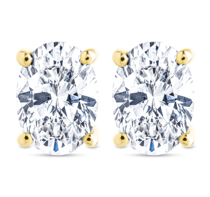 Oval Cut Prong Set Stud Earrings
