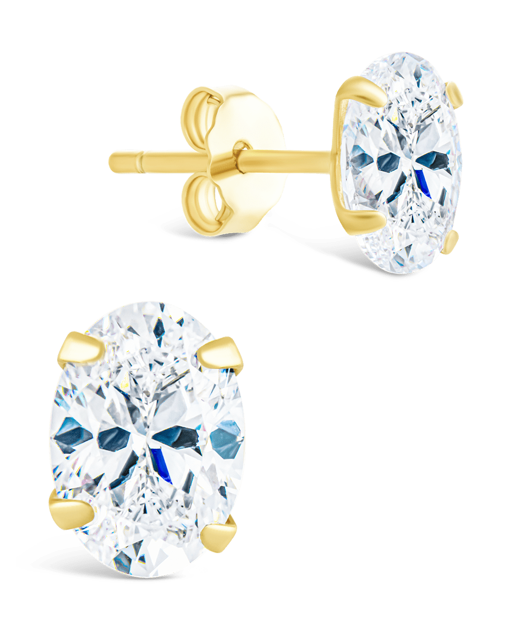 Oval Cut Prong Set Stud Earrings