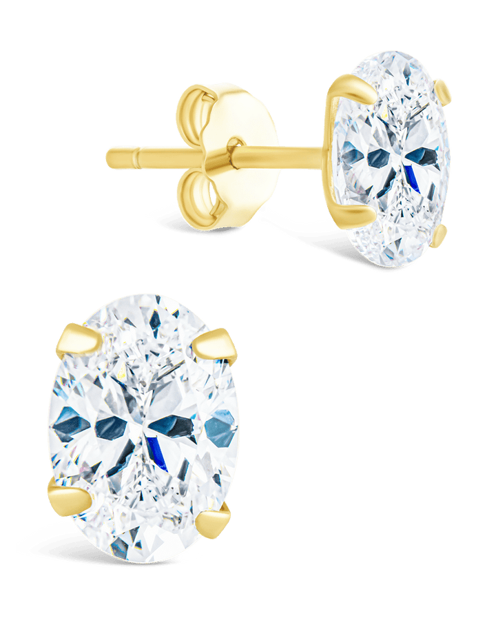 Oval Cut Prong Set Stud Earrings