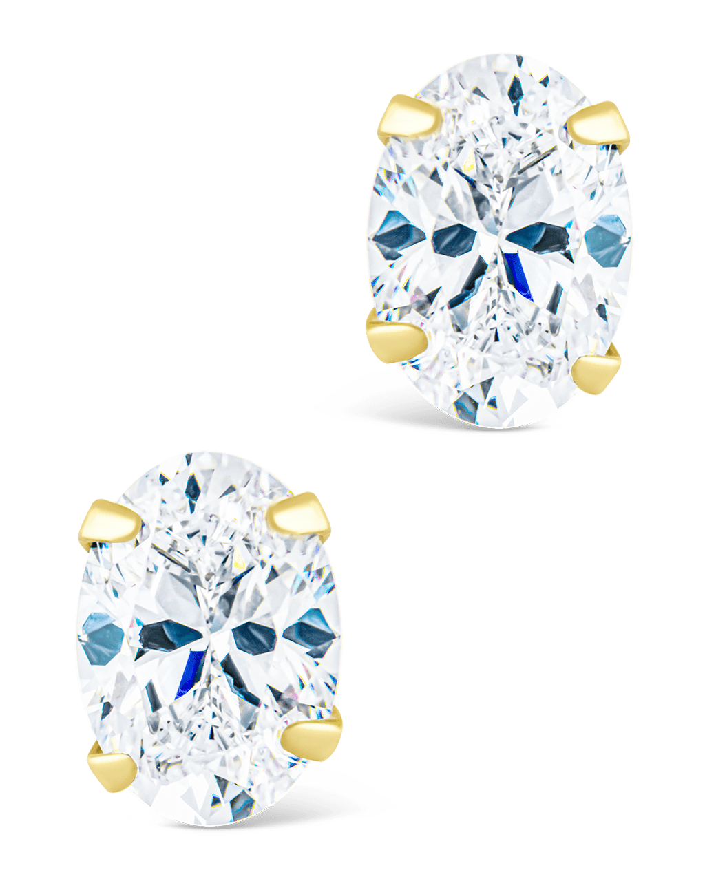 Oval Cut Prong Set Stud Earrings
