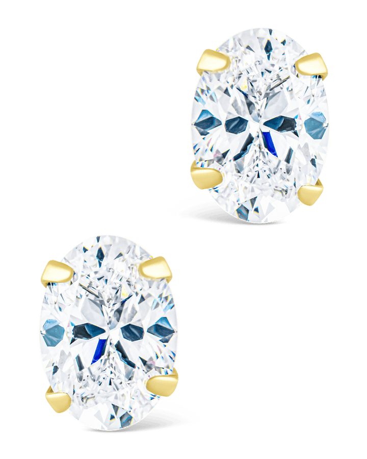 Oval Cut Prong Set Stud Earrings