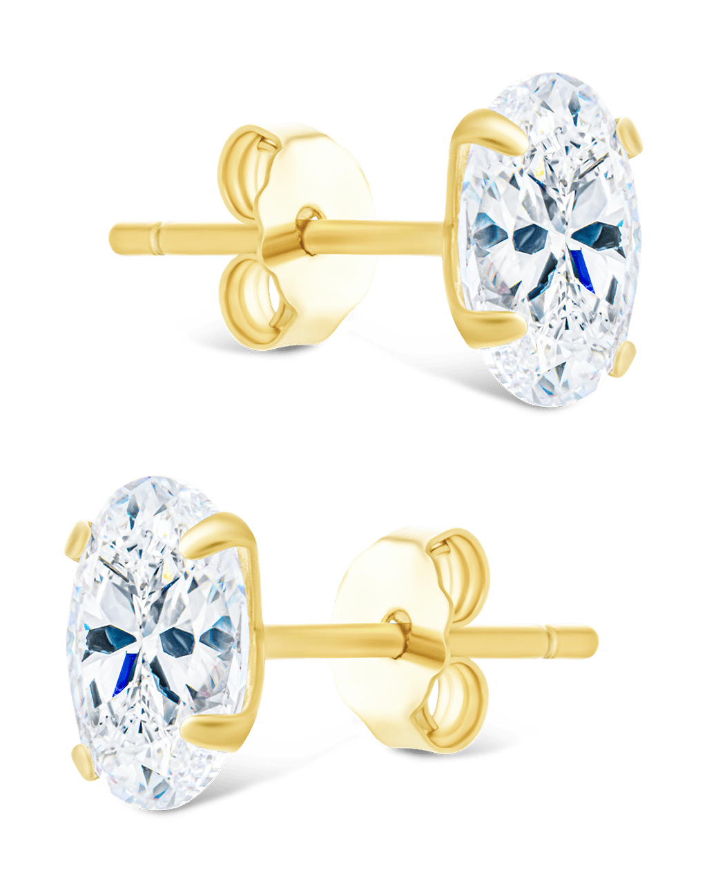 Oval Cut Prong Set Stud Earrings