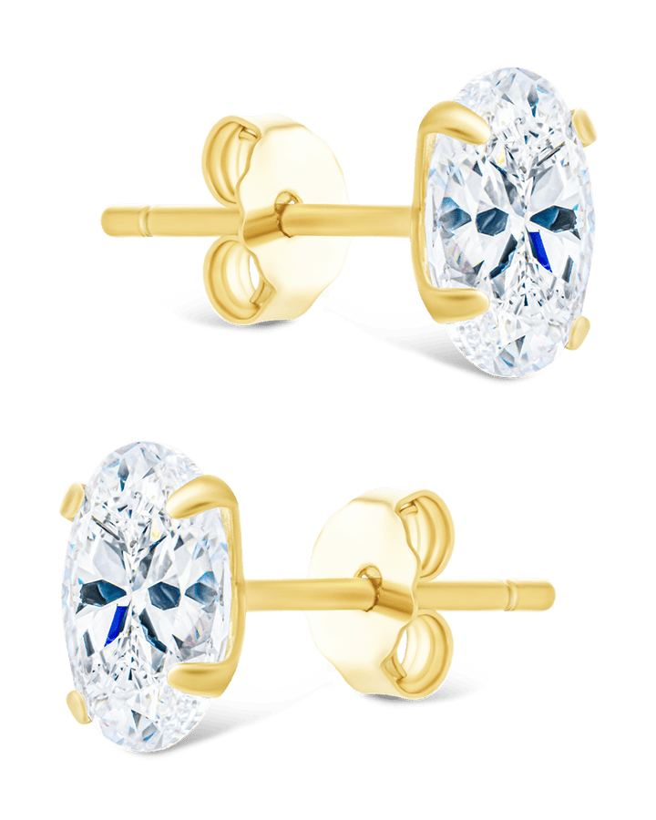 Oval Cut Prong Set Stud Earrings