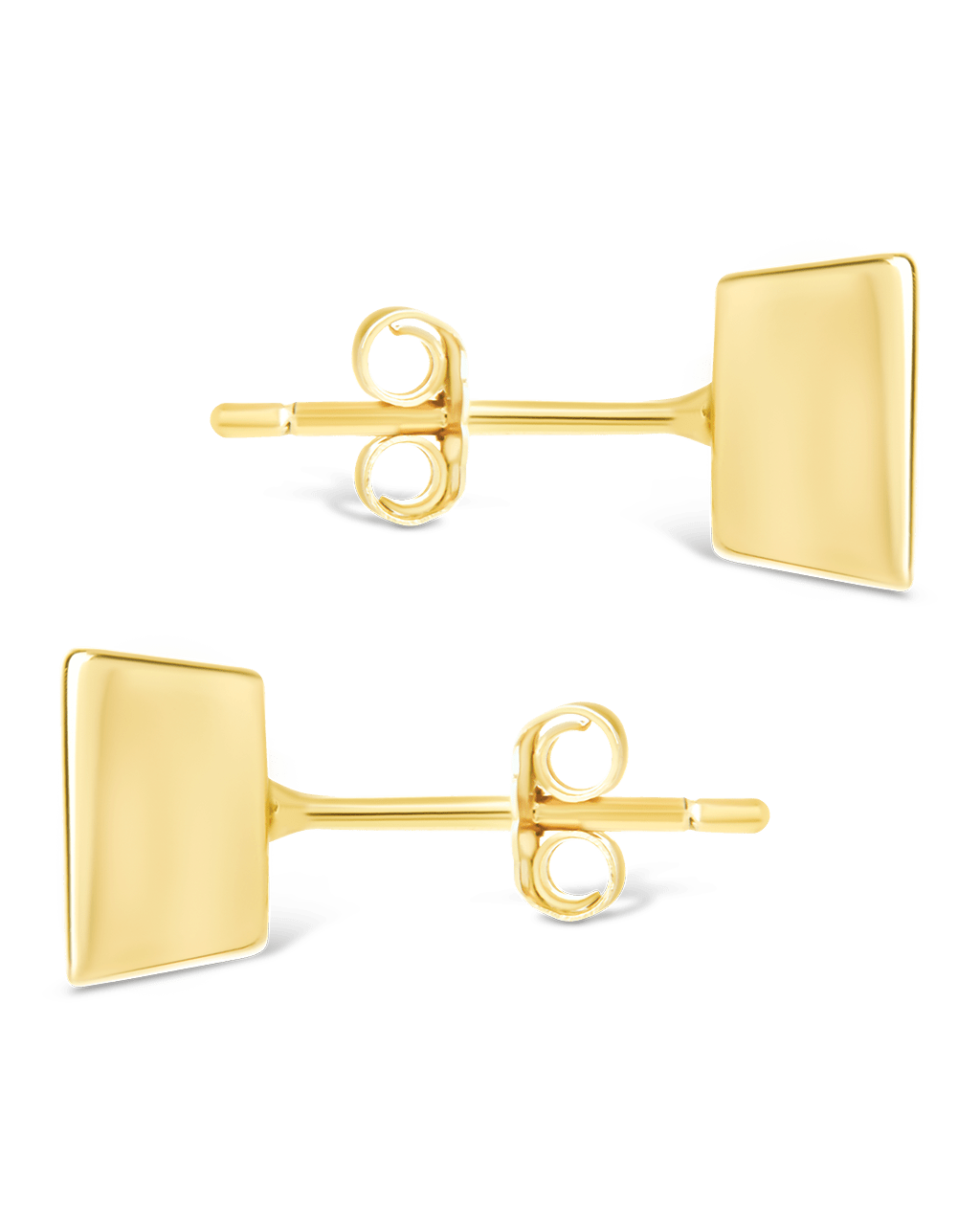 Princess Cut Bezel Set Stud Earrings