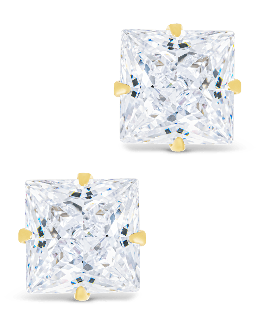 Princess Cut Prong Set Stud Earrings