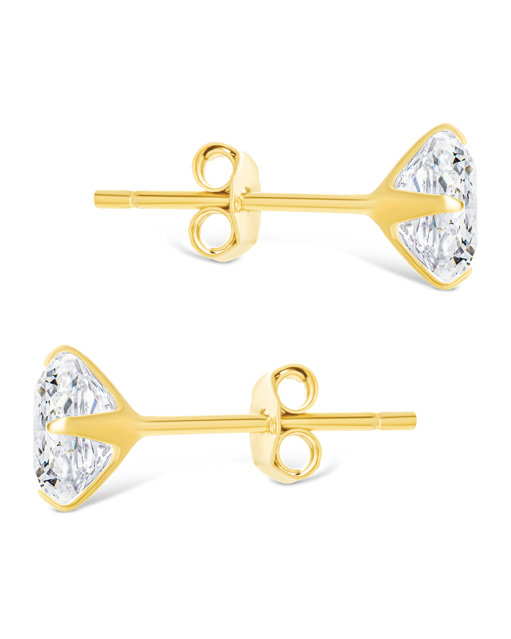 Princess Cut Prong Set Stud Earrings