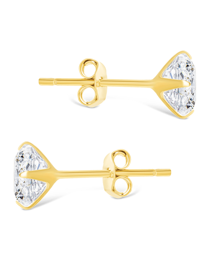 Princess Cut Prong Set Stud Earrings