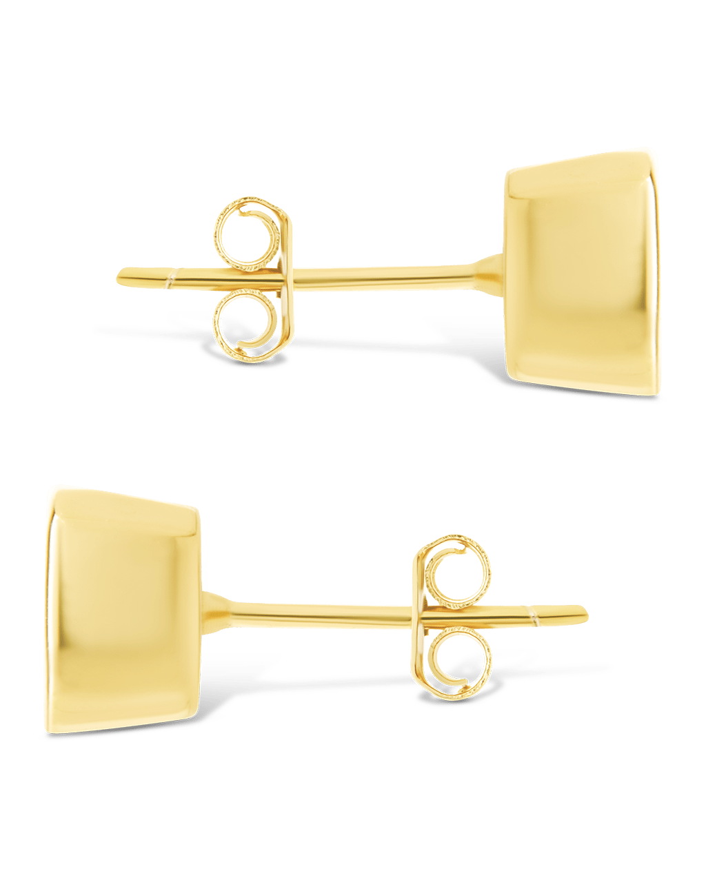 Radiant Cut Bezel Set Stud Earrings