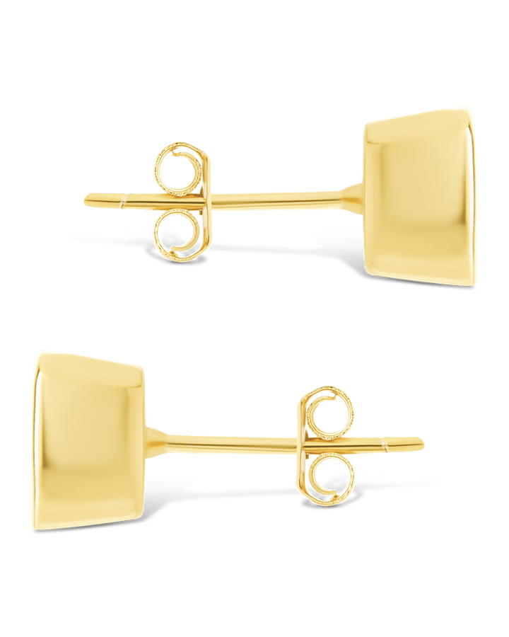 Radiant Cut Bezel Set Stud Earrings