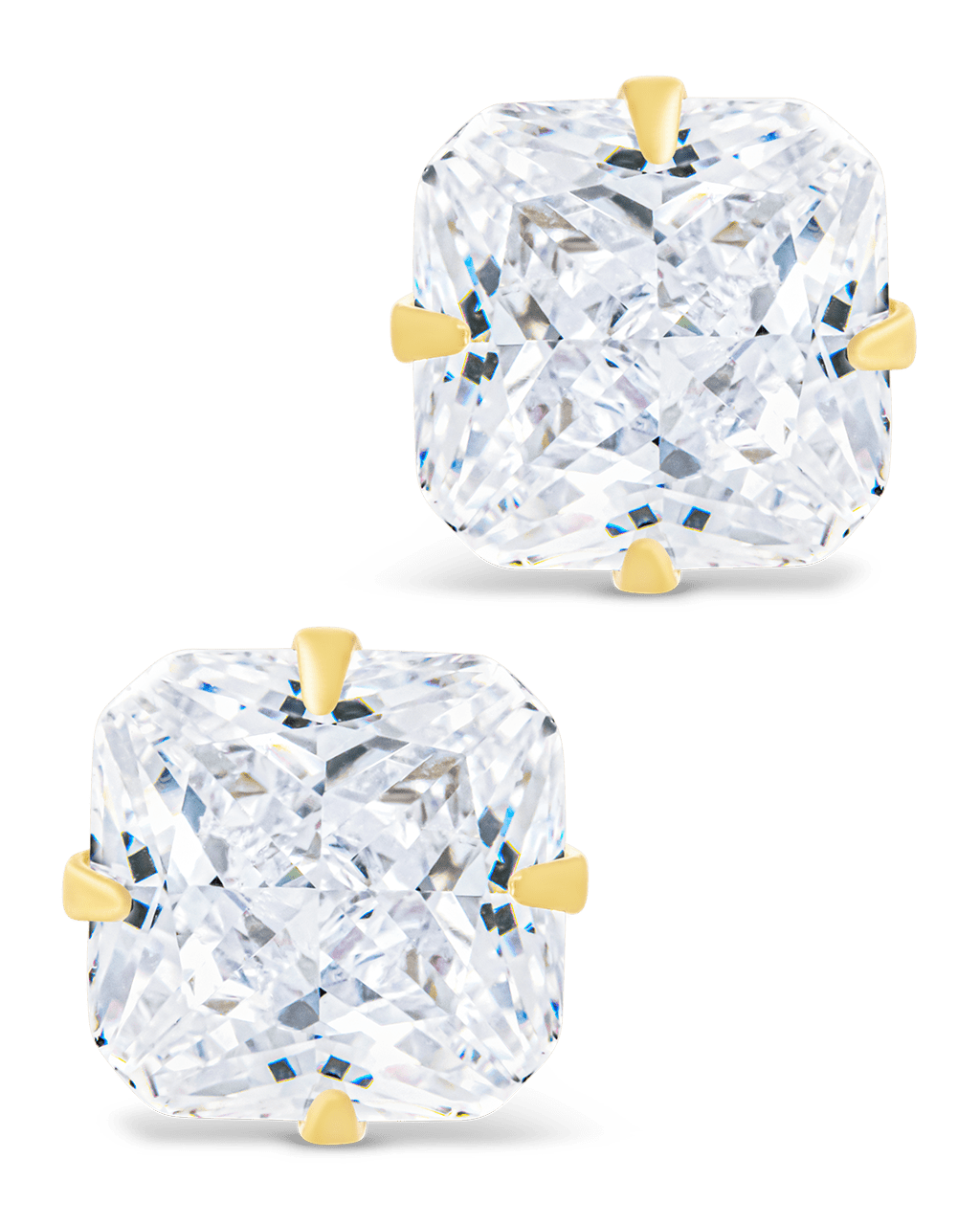 Radiant Cut Prong Set Stud Earrings